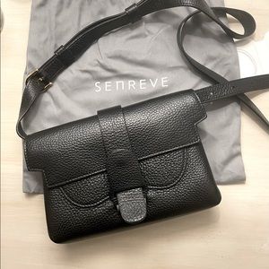 Senreve Aria belt bag in dolce leather charcoal